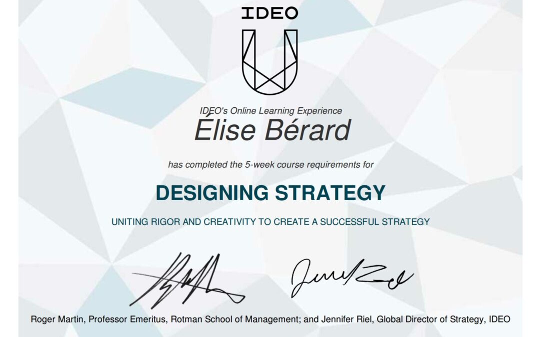 Designing Strategy: une nouvelle certification